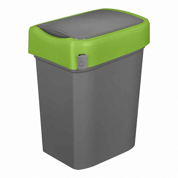 Бак для мусора "SMART BIN" 50л (430x330x630мм), с крышкой "маятник" (зеленый) 434258109