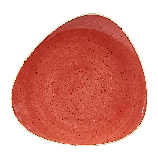 Тарелка мелкая треугольная 26,5см, без борта, Stonecast, цвет Berry Red SBRSTR101