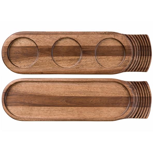 Блюдо сервировочное 48х14см, двухстороннее, дерево, Igneous Wood ZCAWIGT31