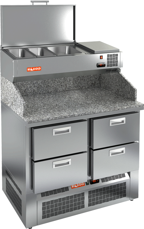 СТОЛ ДЛЯ ПИЦЦЫ HICOLD PZE3-22/SN КАМЕНЬ (R290)