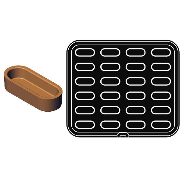 Форма 39 для выпечки тарталеток 66х27/64х25мм h15мм (для аппарата Cookmatic), 24 ячейки PIASTRA 39