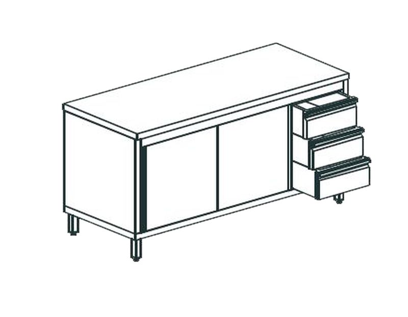 СТОЛ ПРОИЗВОДСТВЕННЫЙ ЗАКРЫТЫЙ APACH CHEF LINE LWC617SH2SDDR