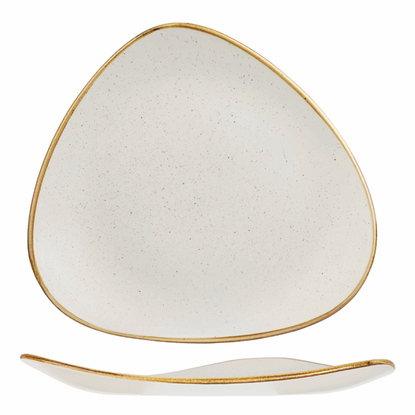 Тарелка мелкая треугольная 31,1см, без борта, Stonecast, цвет Barley White SWHSTR121