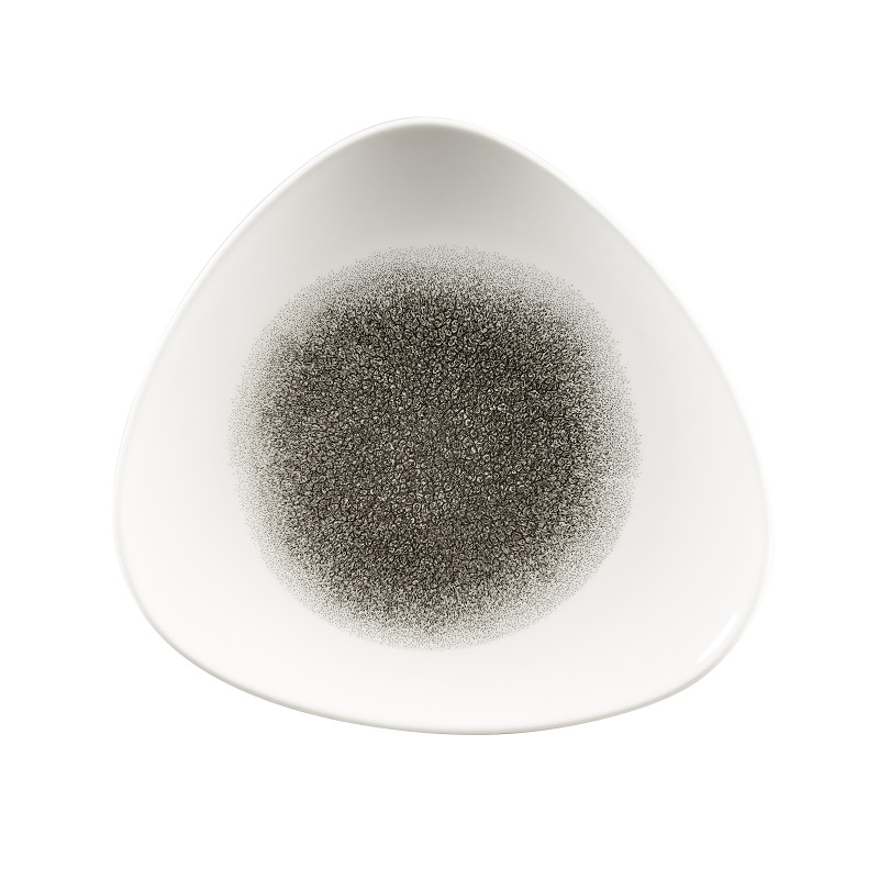 Тарелка мелкая треугольная 22,9см, без борта, цвет Raku Quartz Black, Studio Prints RKBQTR91