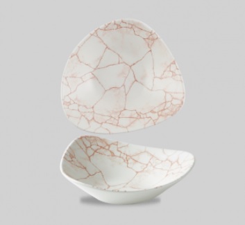 Салатник треугольный 0,60л d23,5см, без борта, цвет Kintsugi Coral, KTAMTRB91