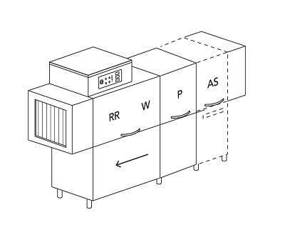МАШИНА ПОСУДОМОЕЧНАЯ DIHR RX 184 SX+DDE+DR94+HR10