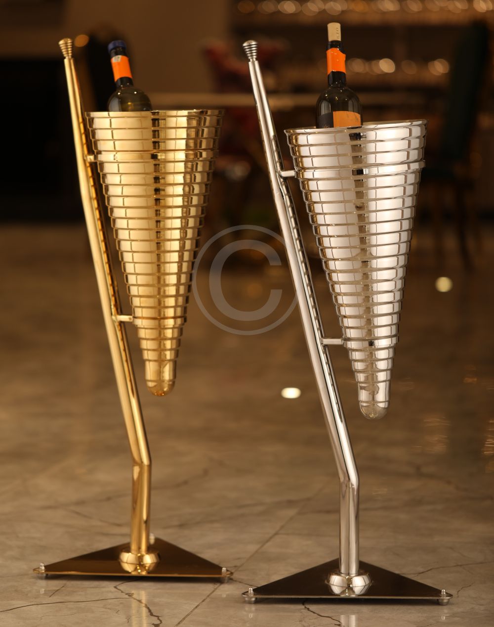 Ведро для шампанского с подставкой h88*dt22*d22,5см, Rose Gold, WBS/32470/GP