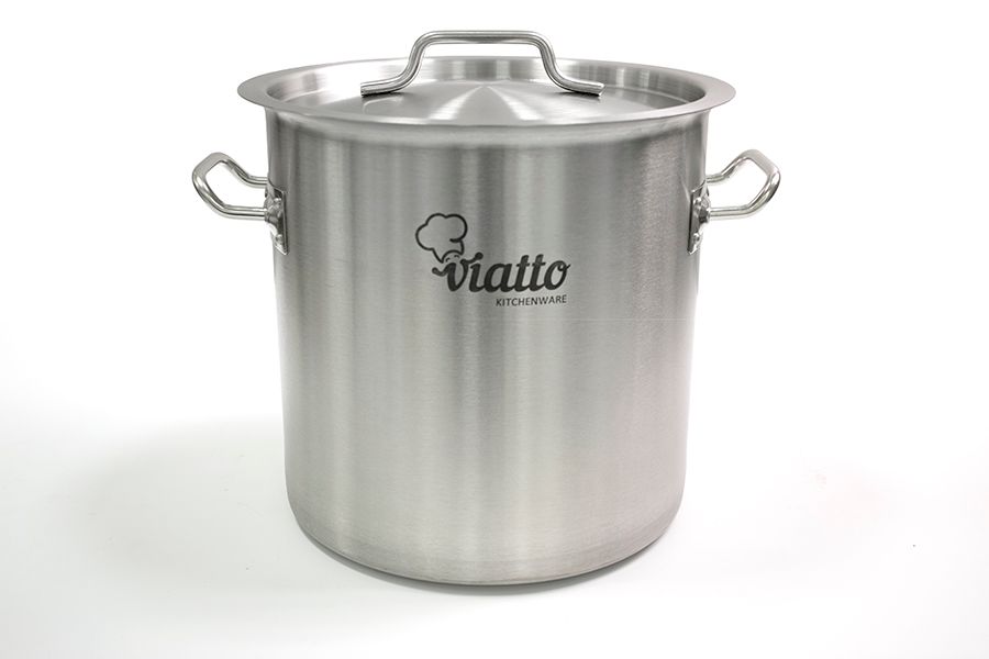 Кастрюля нерж с тройным дном 250х250 объём 12 л 101302, ( Viatto ) миниатюра 1