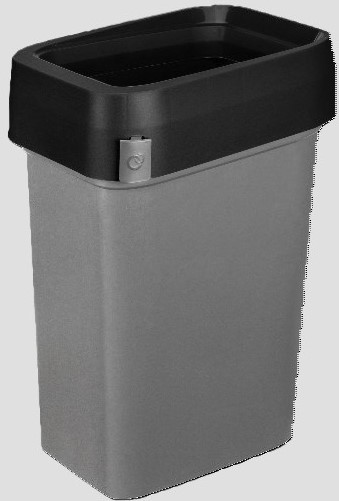 Бак для мусора "SMART BIN PRO" 50л (430x330x630мм), с крышкой "Гастро" (серый) 436202311