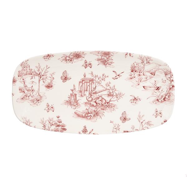 Блюдо прямоугольное CHEFS 29,8х15,3см, без борта, Vintage Prints, цвет Cranberry Toile TOCXO111