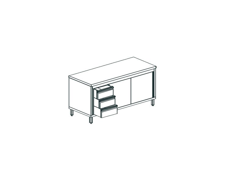 СТОЛ ПРОИЗВОДСТВЕННЫЙ ЗАКРЫТЫЙ APACH CHEF LINE LWC719SH2SDDL