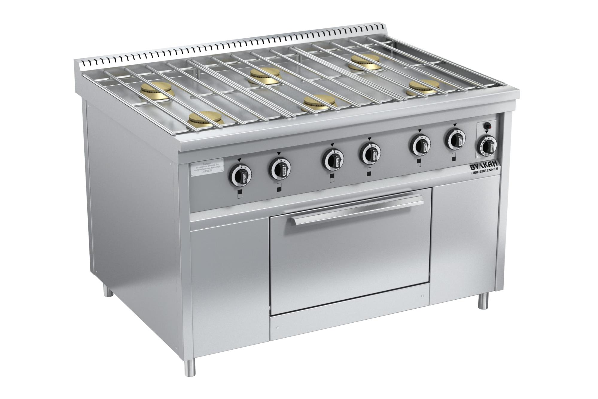 ПЛИТА ГАЗОВАЯ ВУЛКАН-HEIDEBRENNER ПРГ-IIА-6M ДШ STANDART серия 900, АРТ. 823139