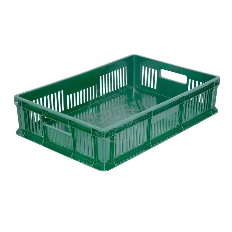 Ящик овощной 600х400х140мм, комбинированный, объем 27л, п/э, цвет зеленый TR 405.02