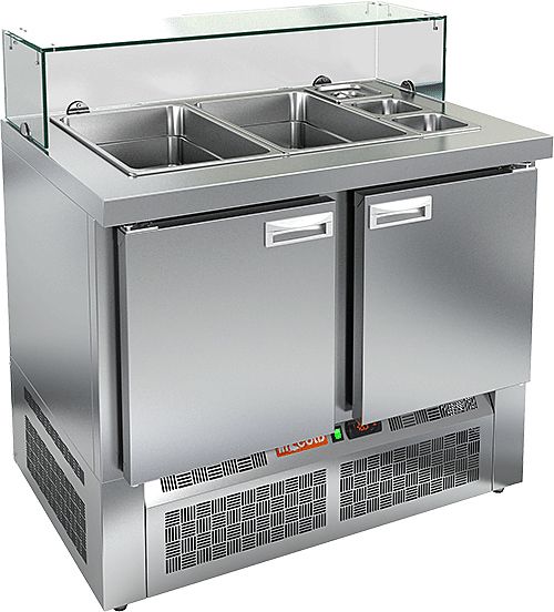 СТОЛ ДЛЯ САЛАТОВ HICOLD SLE3-11GN НИЗКОЕ СТЕКЛО миниатюра 2