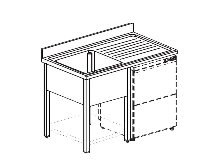 ВАННА МОЕЧНАЯ APACH CHEF LINE L2S206-54RWSHD