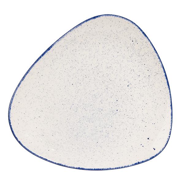 Тарелка мелкая треугольная 31,1см, без борта, Stonecast Hints, цвет Indigo Blue SHBITR121