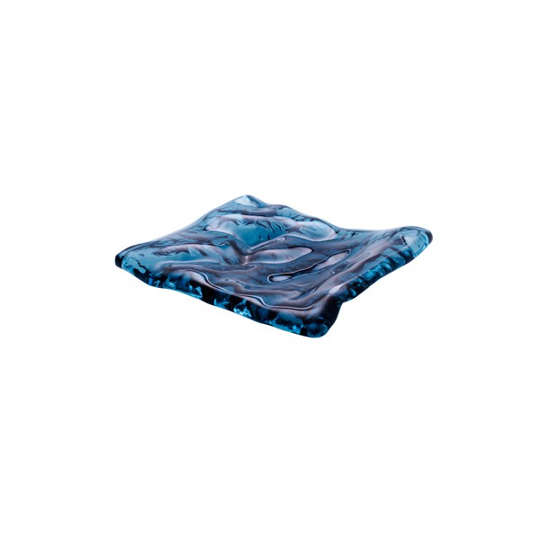 Блюдо презентационное стеклянное Море голубое 15х14см, Mar-Blue XGLAS-1512B