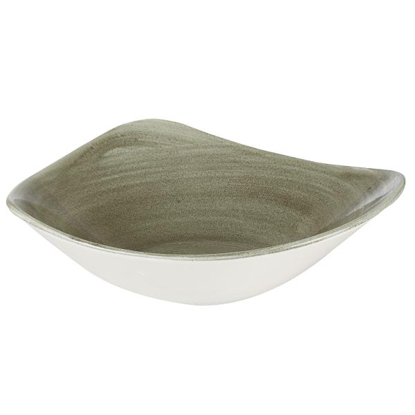 Салатник треугольный 0,60л d23,5см, без борта, Stonecast Patina, цвет Burnished Green PABGTRB91