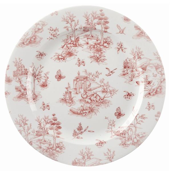 Тарелка мелкая 30,5см Vintage Prints, цвет Cranberry Toile TOCVP111