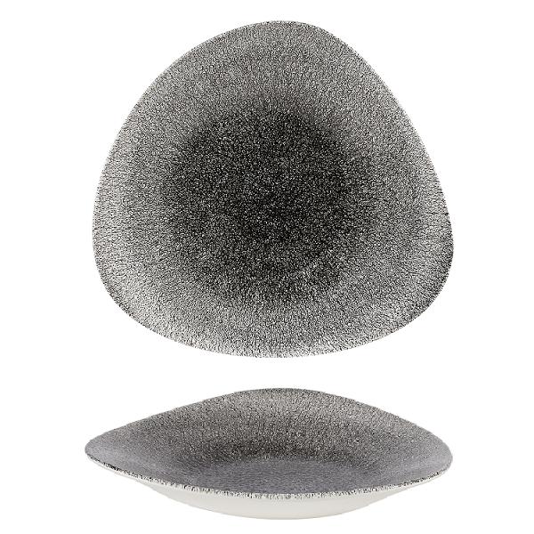 Салатник треугольный мелкий 23,8х15,8см, цвет Raku Quartz Black, Studio Prints RKBQTB231