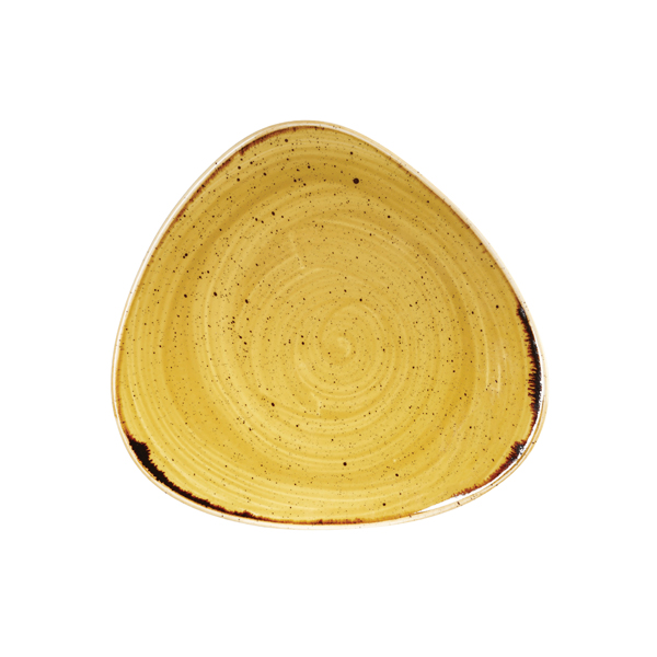 Тарелка мелкая треугольная 22,9см, без борта, Stonecast, цвет Mustard Seed Yellow SMSSTR91