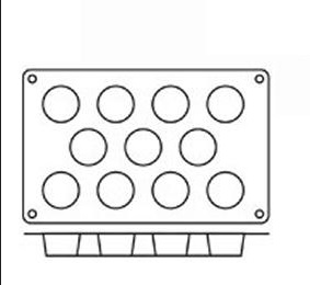 Форма силик. д/зам. и вып. "Маффин" d51мм h28мм, 11 ячеек 30SF022/N Black