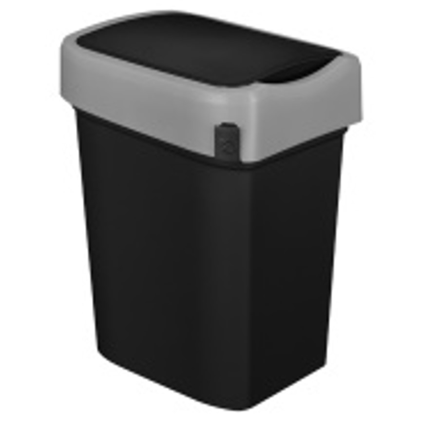 Бак для мусора "SMART BIN" 25л (333x269x457мм), с крышкой "маятник" (черный) 435289913