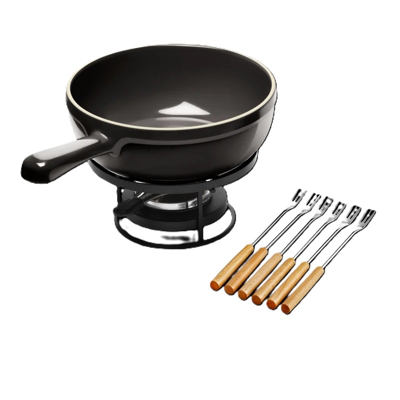 Набор для фондю 35,5x24x18см 2,5л, керамика, серия Flame, цвет графит 799922