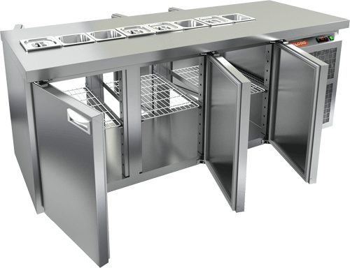 СТОЛ ДЛЯ САЛАТОВ HICOLD SL2T-111/SN (1/6) БЕЗ КРЫШКИ (R290)