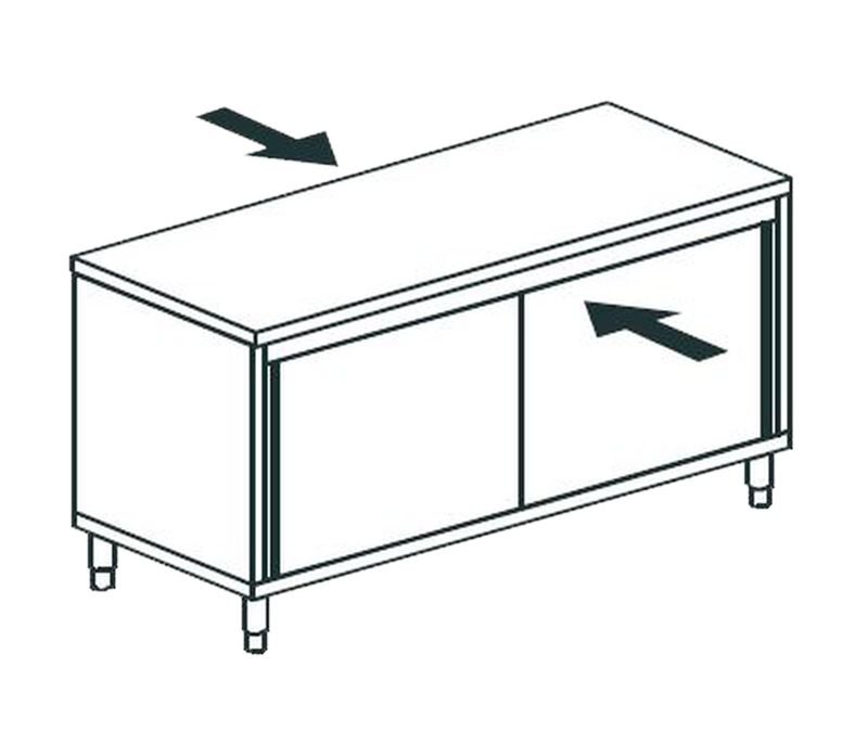 СТОЛ ПРОИЗВОДСТВЕННЫЙ ЗАКРЫТЫЙ СКВОЗНОЙ APACH CHEF LINE LWC617SH2SDPT