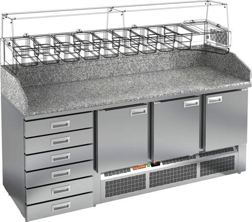СТОЛ ДЛЯ ПИЦЦЫ HICOLD PZE4-111/GN КАМЕНЬ (R290)