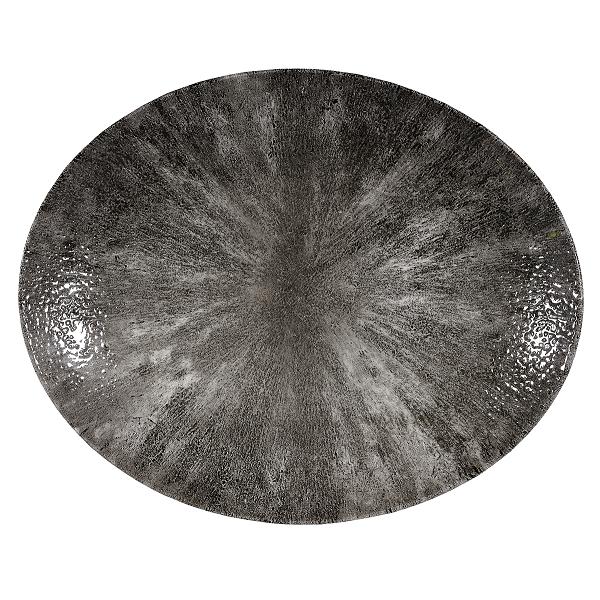 Блюдо овальное 31,7х25,5см, без борта, цвет Stone Quartz Black, Studio Prints STQBOP121