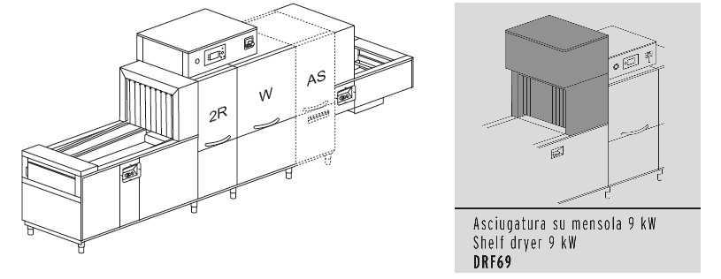 МАШИНА ПОСУДОМОЕЧНАЯ DIHR QX 246 SX+DDE+DRF69/2 ЧАСТИ