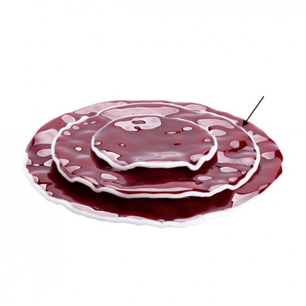 Тарелка стеклянная Вино вишневый d23см, Merlot XGLAS-523