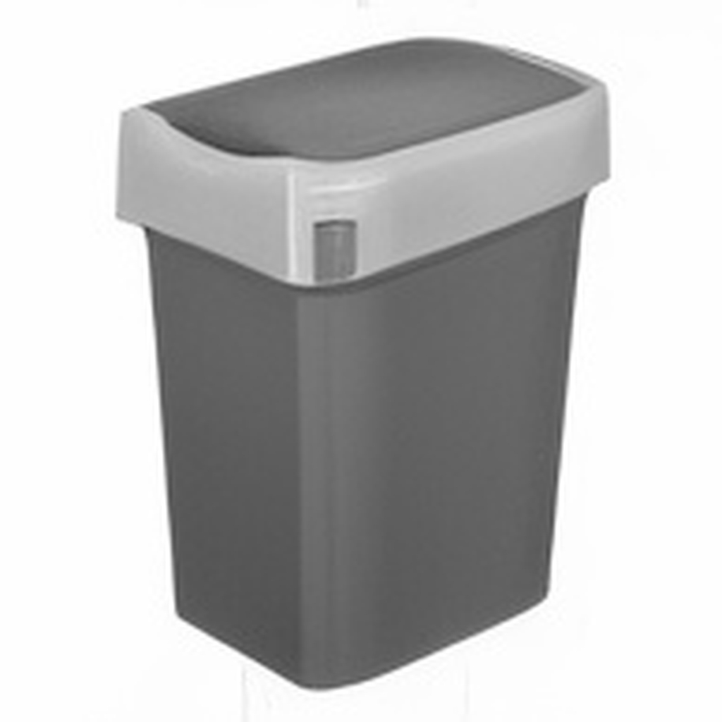 Бак для мусора "SMART BIN" 10л (245x196x345мм), с крышкой "маятник" (серый) 434214711 миниатюра 1
