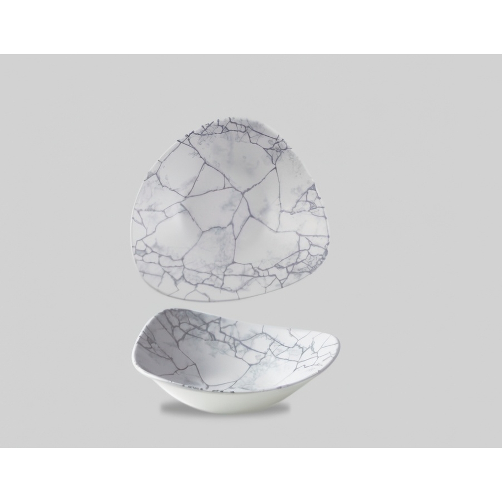 Салатник треугольный 0,37л d18,5см, без борта, цвет Kintsugi Pearl Grey, Studio Prints KTPGTRB71 миниатюра 1