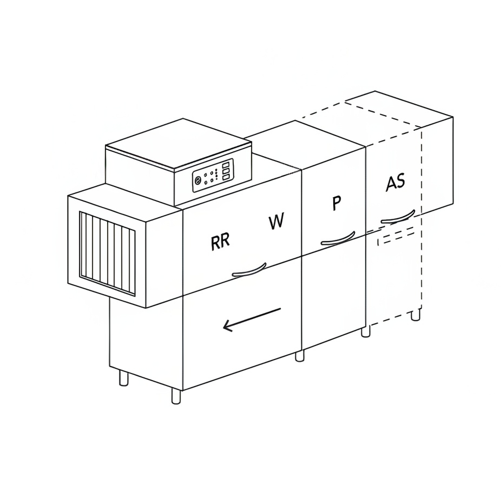 МАШИНА ПОСУДОМОЕЧНАЯ DIHR RX 184 SX+DDE+DR69+HR10/ДЕЛЕНИЕ 2 ЧАСТИ миниатюра 1