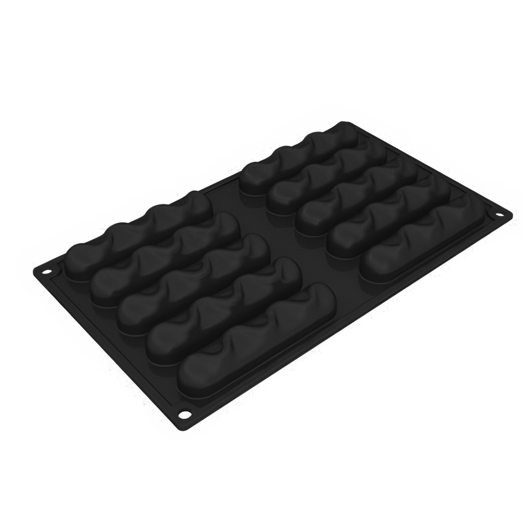 Форма силиконовая PAVOFLEX для пирож. 3D "Sand" 115х24мм h20мм, 38мл, 10 ячеек PX3204S миниатюра 1