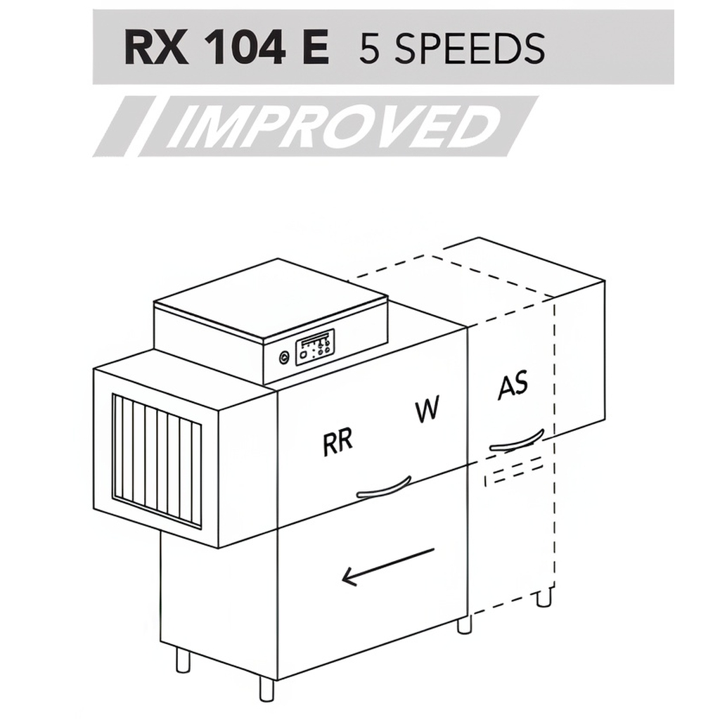 МАШИНА ПОСУДОМОЕЧНАЯ DIHR RX 104 E SX+DDE+DR64+HR10 миниатюра 1