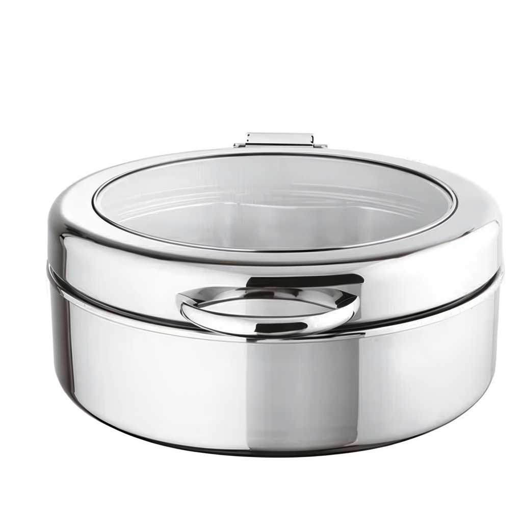 Мармит настольный (чефиндиш) круглый, d36см, нерж. сталь, стеклян. крышка 18176-36 миниатюра 1