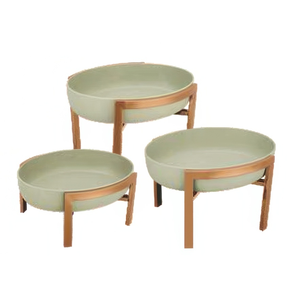 Чаша ORION GREEN с подставкой Rose Gold h16*34*28см, OR/BE/GR-02S миниатюра 1