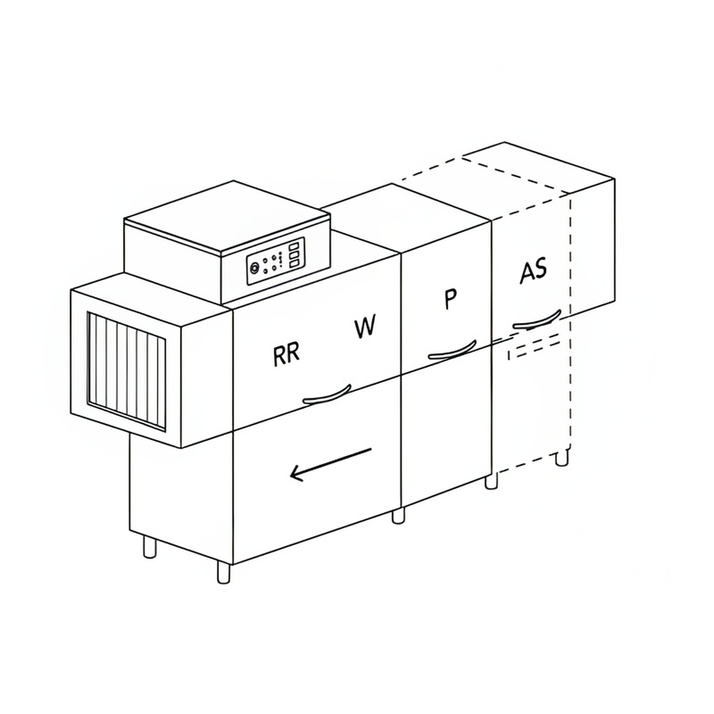 МАШИНА ПОСУДОМОЕЧНАЯ DIHR RX 184 SX+DDE+DR94+HR10 миниатюра 1