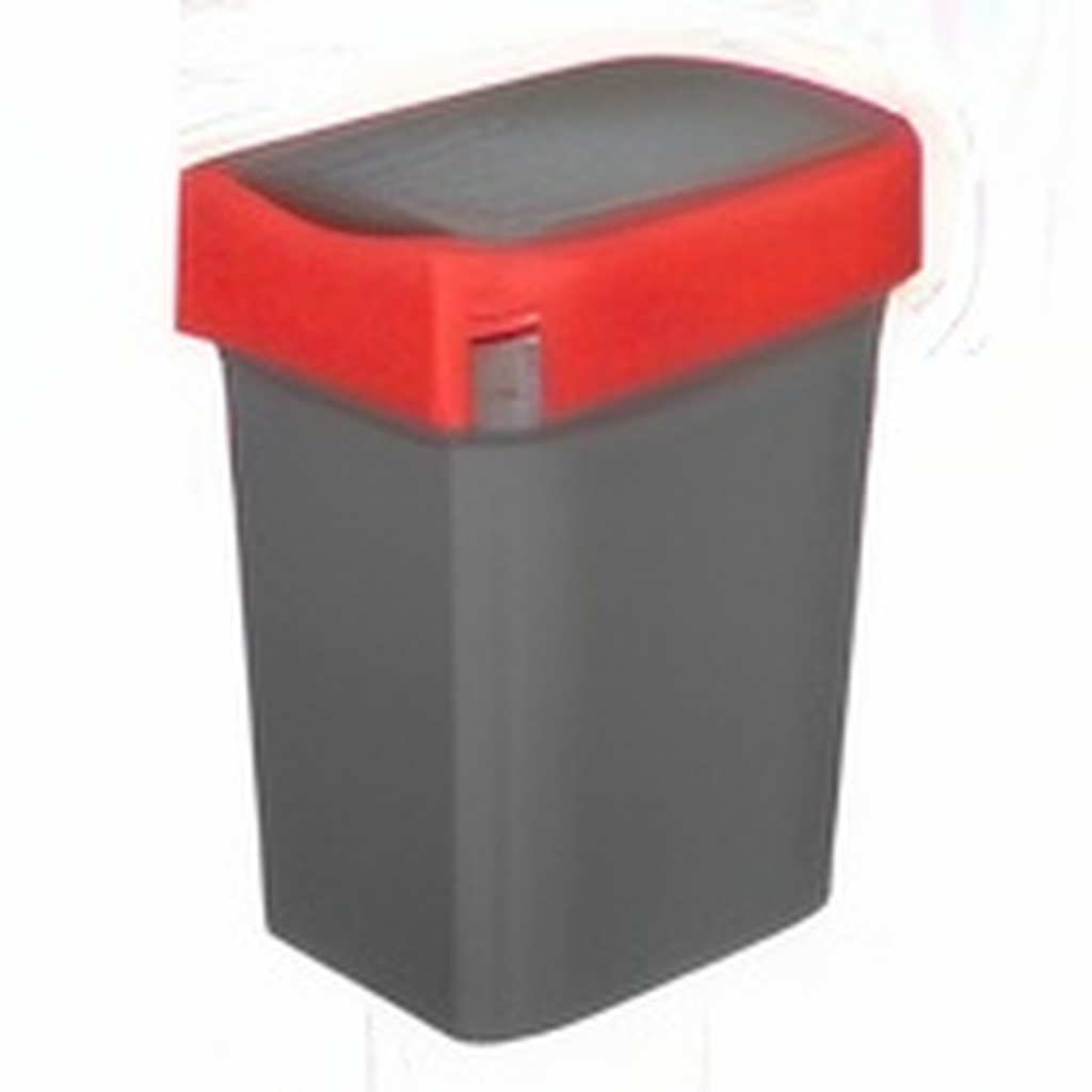 Бак для мусора "SMART BIN" 25л (333x269x457мм), с крышкой "маятник" (красный) 434214804 миниатюра 1