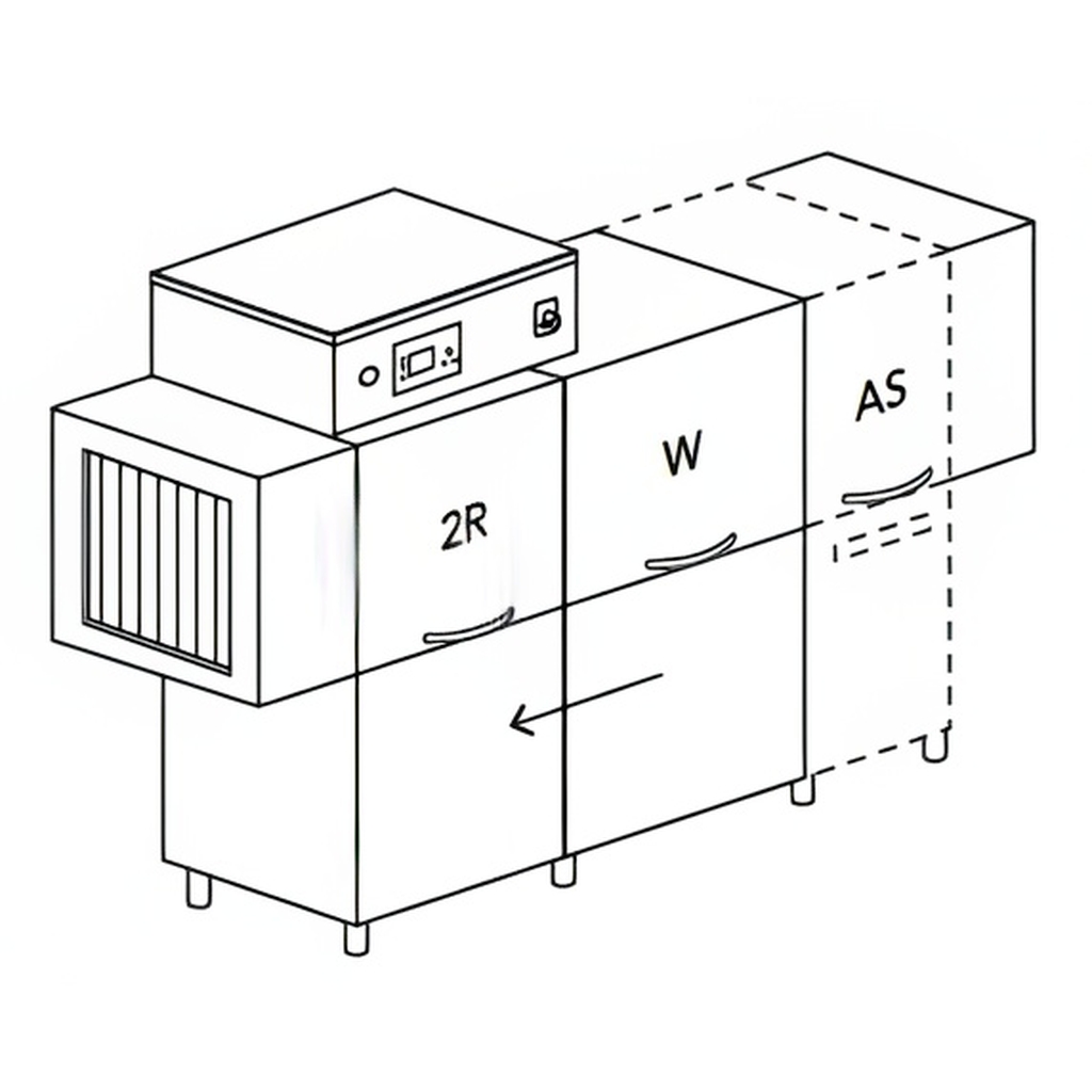 МАШИНА ПОСУДОМОЕЧНАЯ DIHR RX 246 DX+DDE+DRA189MT+HR10+SAN миниатюра 1