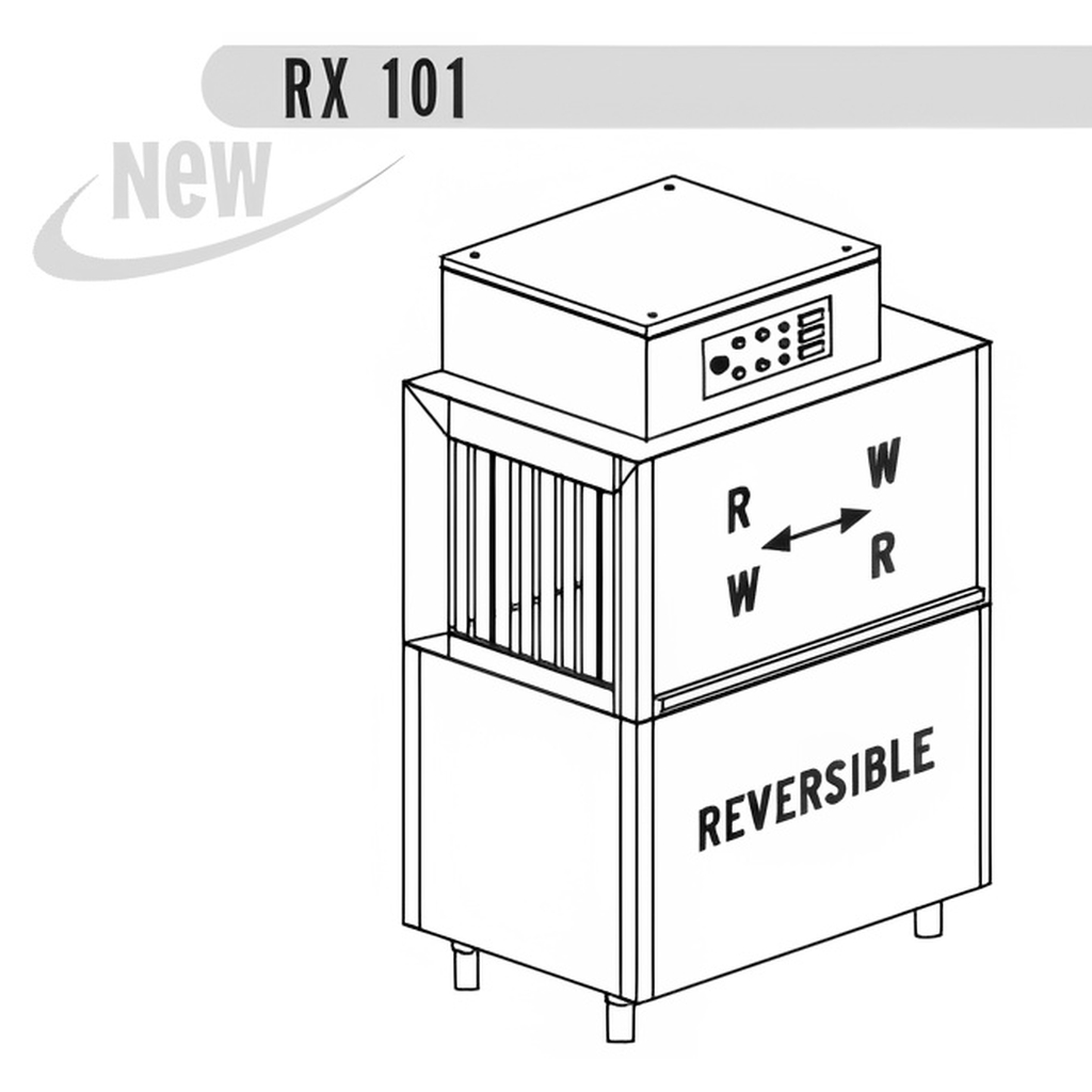 МАШИНА ПОСУДОМОЕЧНАЯ DIHR RX 101 E+DDE+2LC73 миниатюра 1