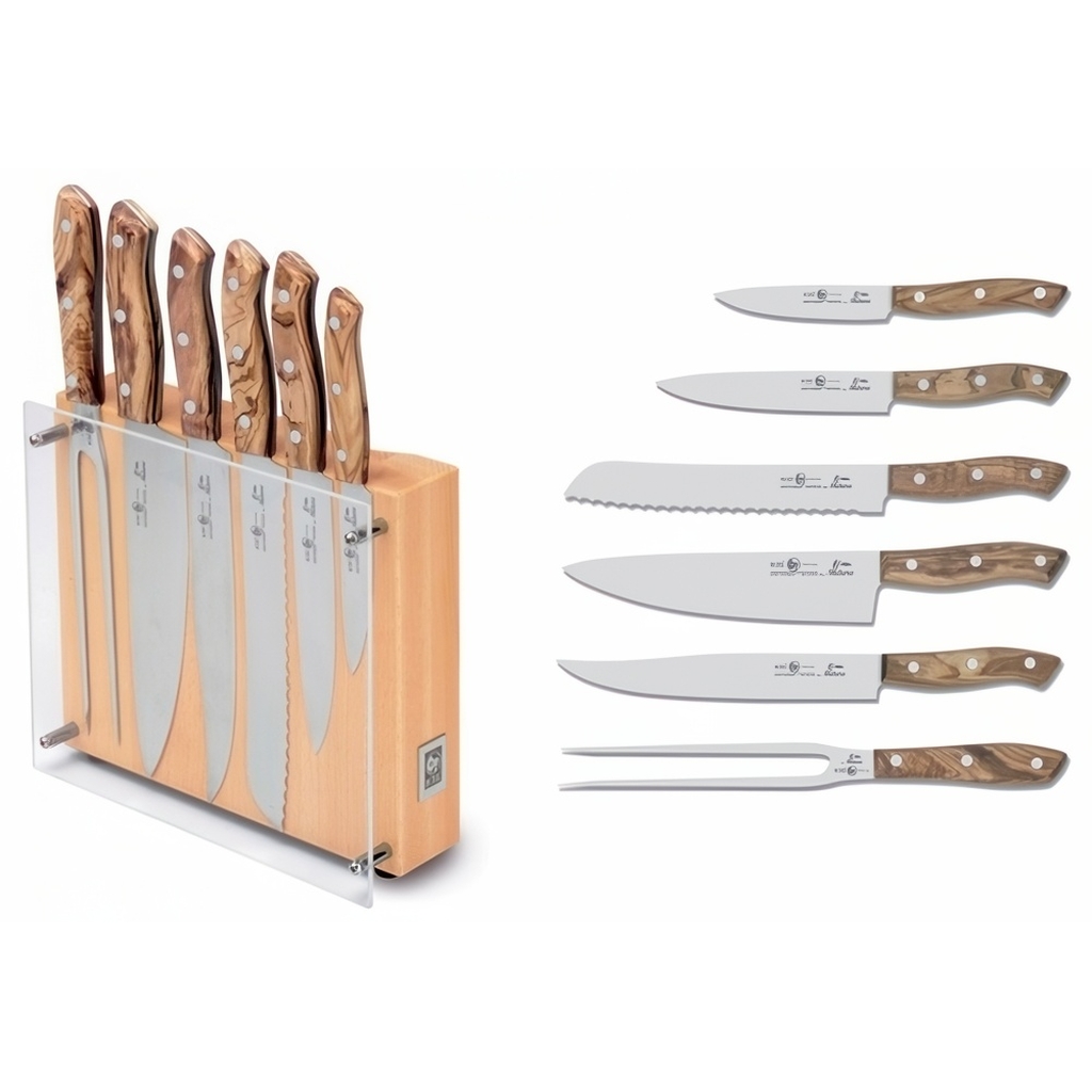 Набор ножей 6 предметов "Nature" с деревянными ручками, с подставкой 43700.NT01000.006 миниатюра 1