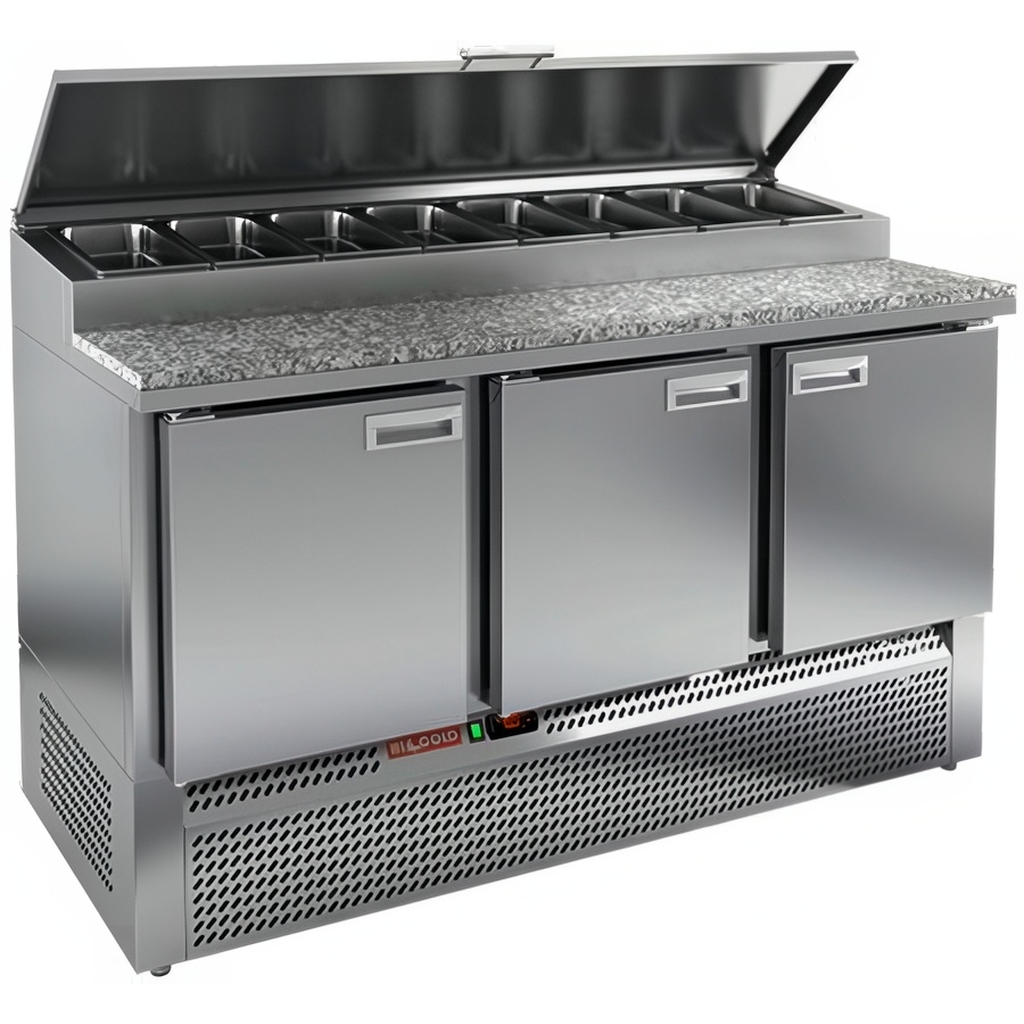 СТОЛ ДЛЯ ПИЦЦЫ HICOLD PZE1-111GN (1/3) КАМЕНЬ миниатюра 1