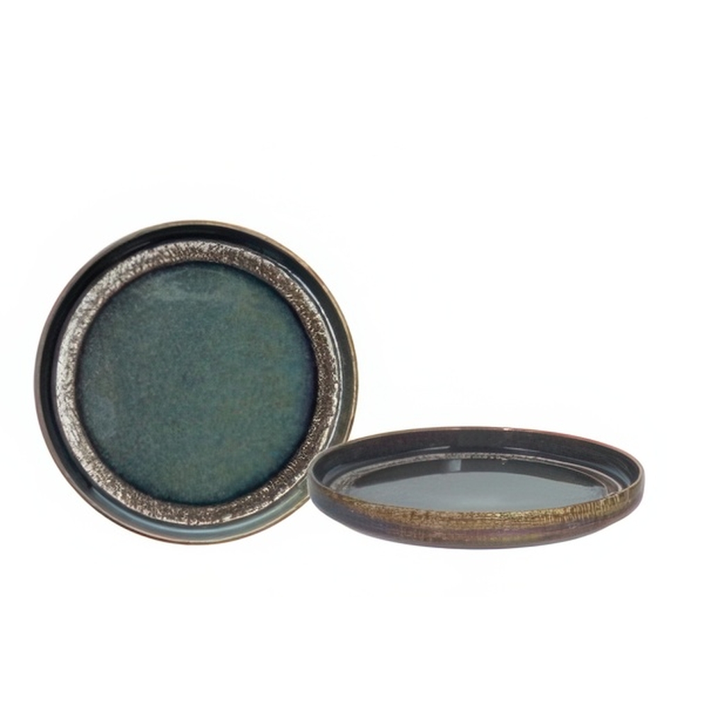 Блюдо с бортом 20 см BLOOM BLUE AND BROWN BM000208088 миниатюра 1
