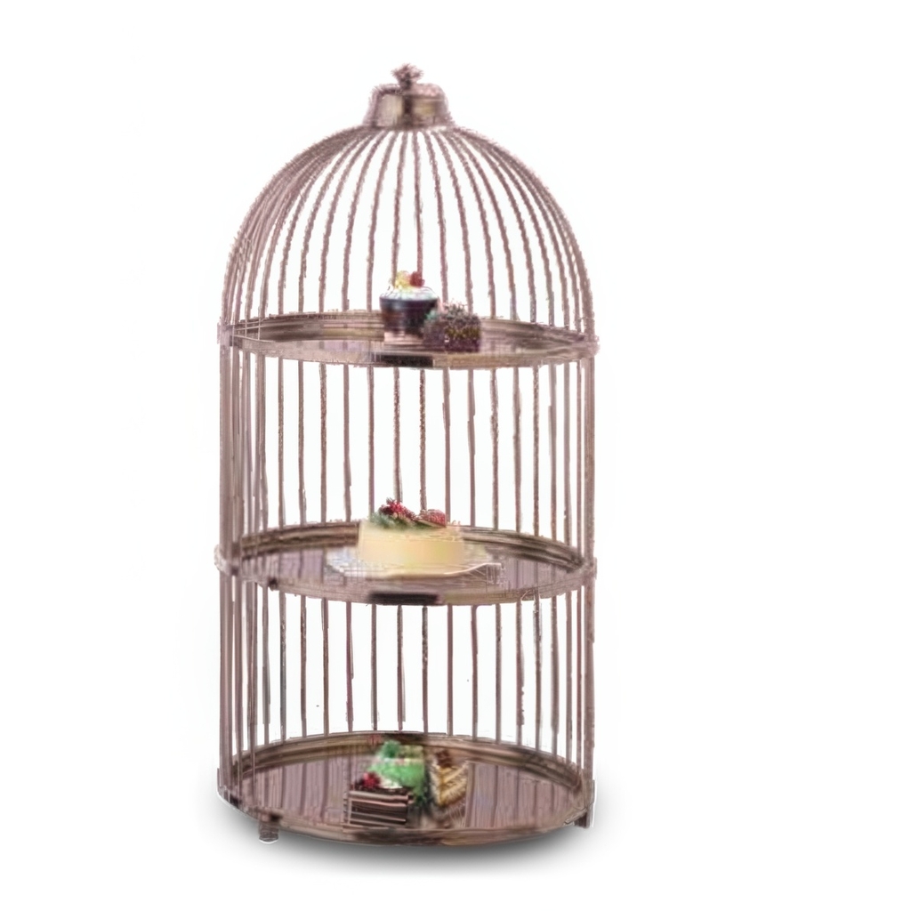 Этажерка 3-х ярусная h83*42см, Rose Gold, BE3-02 миниатюра 1