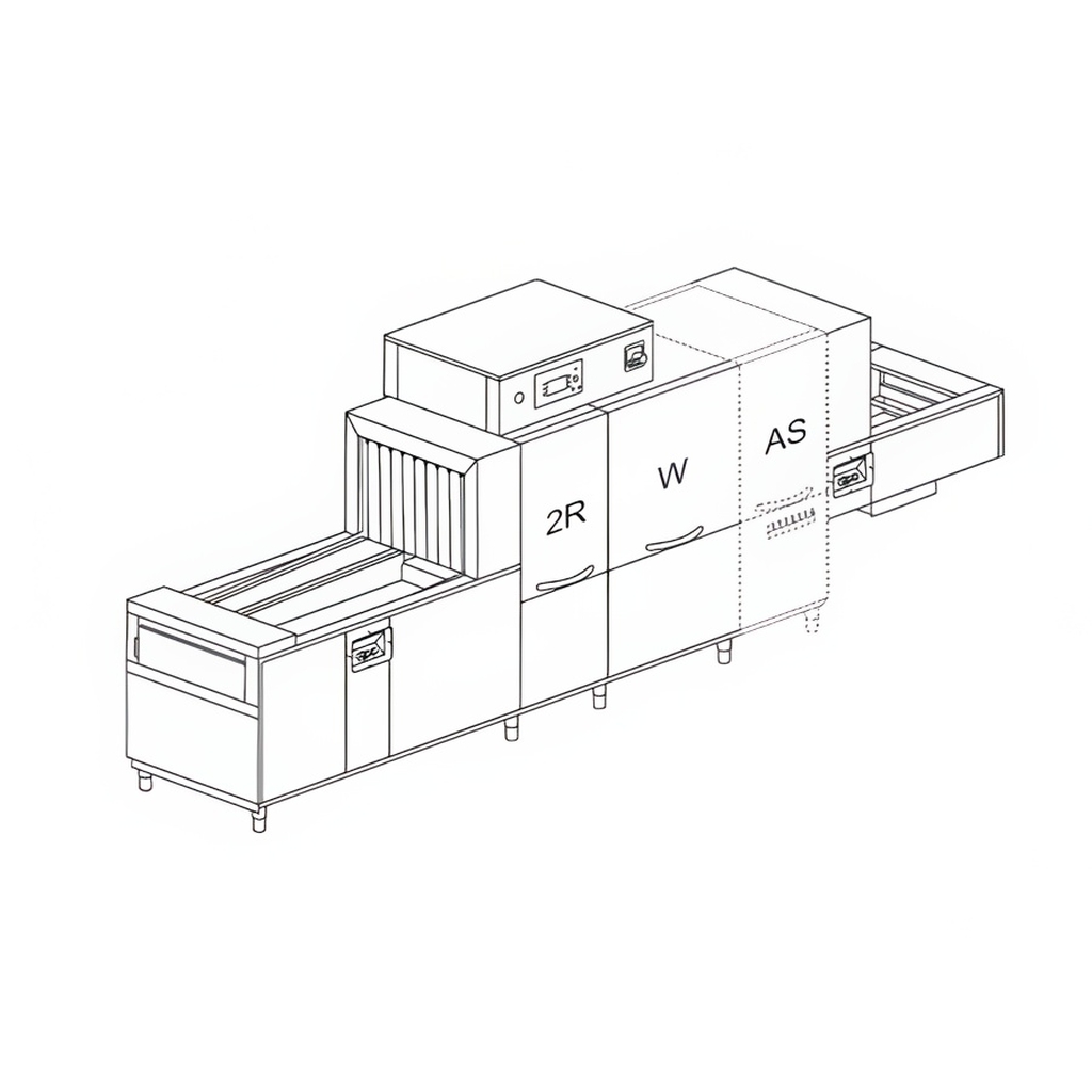 МАШИНА ПОСУДОМОЕЧНАЯ DIHR RX 246 SX+DDE+DWI+XP+HR10+DRA189MT миниатюра 1